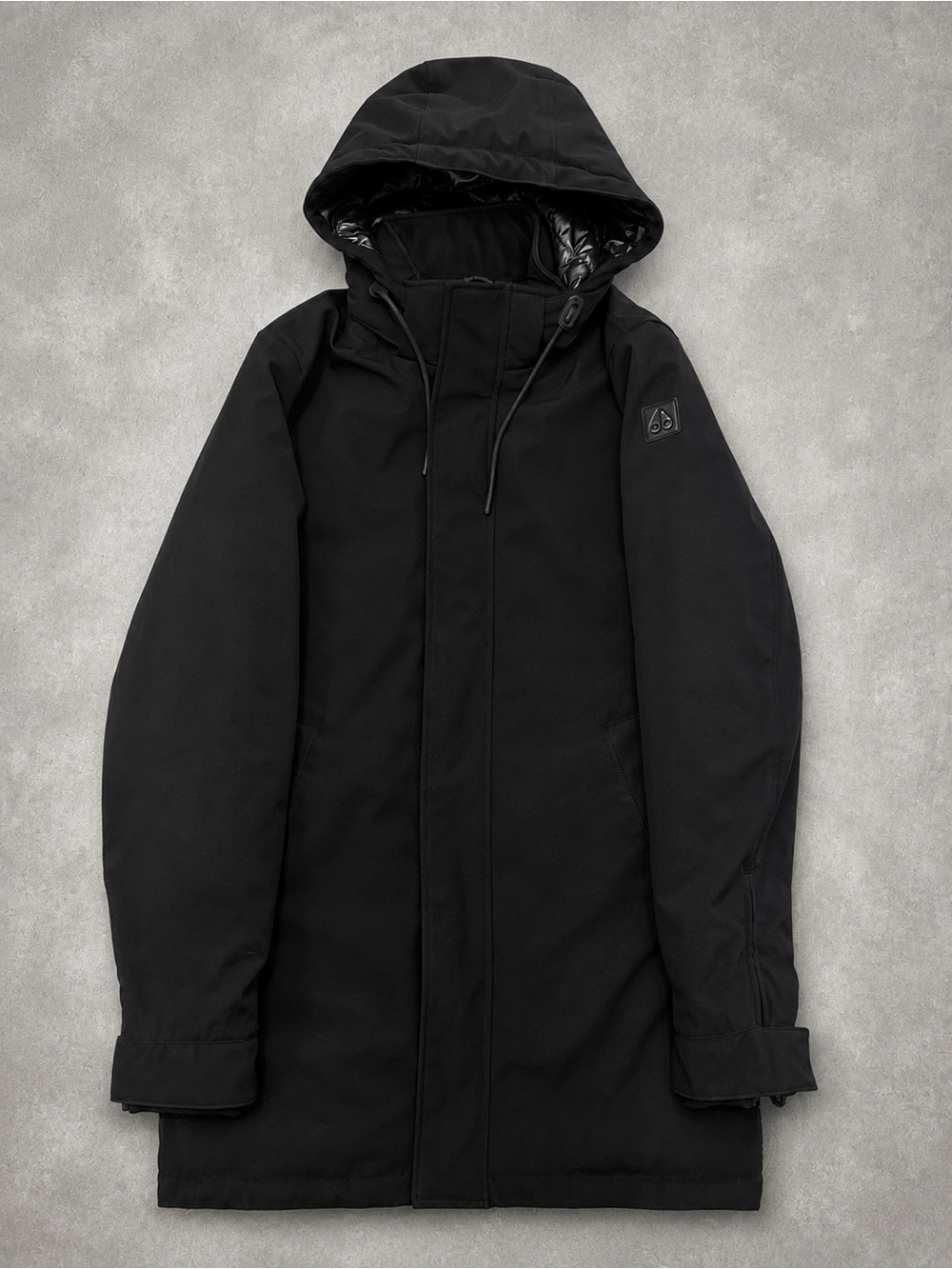 Moose Knuckles Black Hooded Puffer Coat